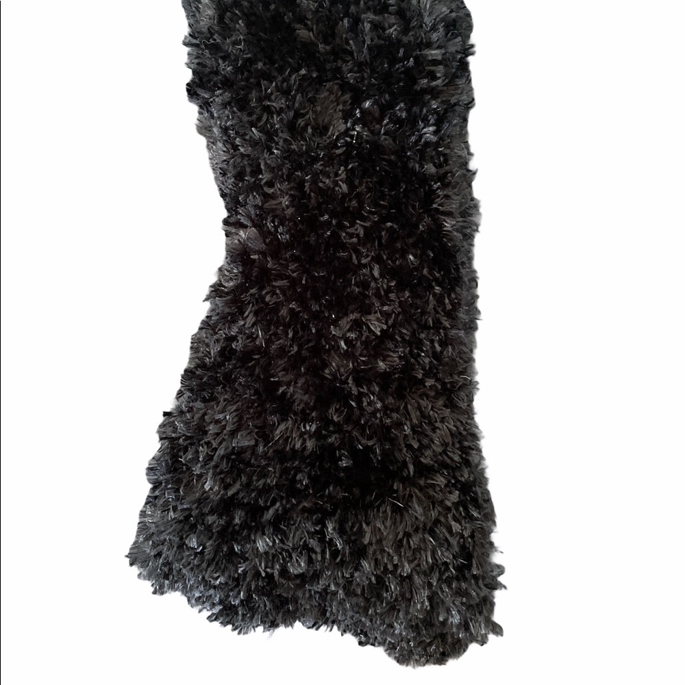 Black fuzzy scarf